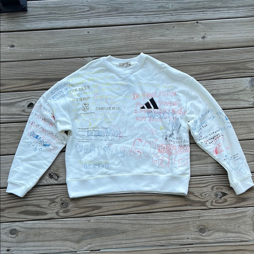 Adidas Yeezy Season 5 Scribble Hand Drawn Crewneck